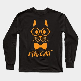 Orange Mr Cat Long Sleeve T-Shirt